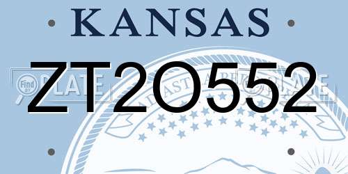 ZT2O552 Kansas License Plate
