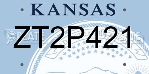 ZT2P421 Kansas License Plate