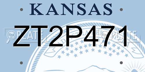 ZT2P471 Kansas License Plate