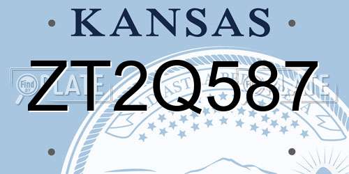 ZT2Q587 Kansas License Plate