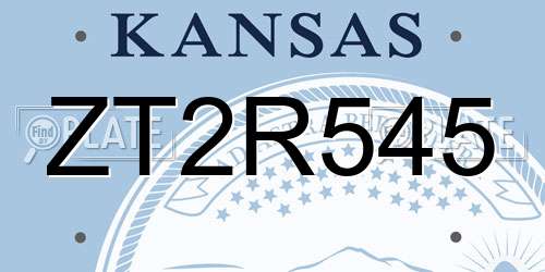 ZT2R545 Kansas License Plate