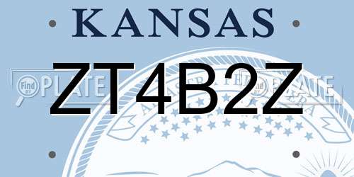 ZT4B2Z Kansas License Plate