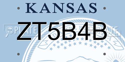 ZT5B4B Kansas License Plate