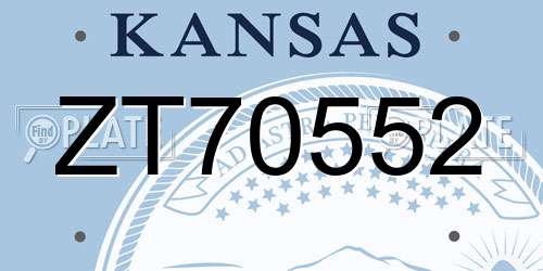 ZT70552 Kansas License Plate