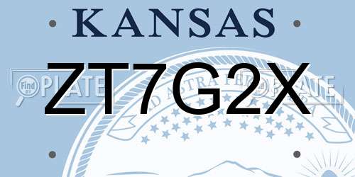 ZT7G2X Kansas License Plate