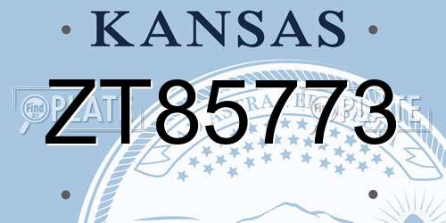 ZT85773 Kansas License Plate