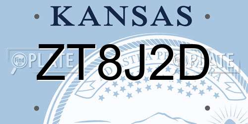 ZT8J2D Kansas License Plate