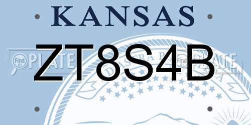 ZT8S4B Kansas License Plate