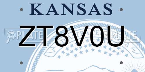 ZT8V0U Kansas License Plate