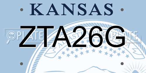 ZTA26G Kansas License Plate
