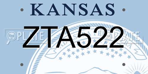 ZTA522 Kansas License Plate