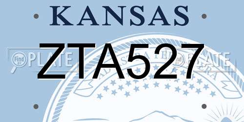 ZTA527 Kansas License Plate