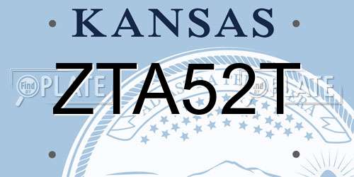 ZTA52T Kansas License Plate