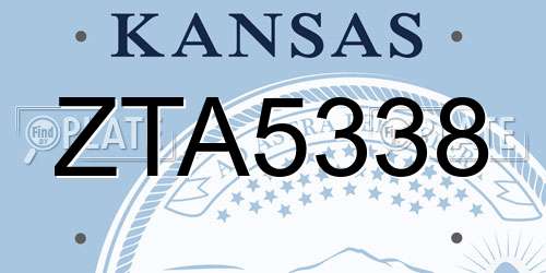 ZTA5338 Kansas License Plate