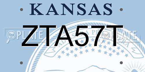 ZTA57T Kansas License Plate