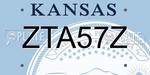 ZTA57Z Kansas License Plate