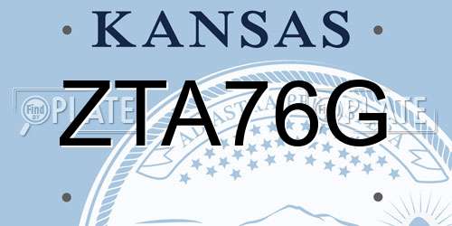 ZTA76G Kansas License Plate