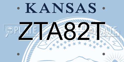 ZTA82T Kansas License Plate