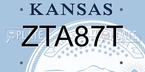 ZTA87T Kansas License Plate