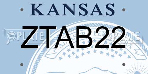 ZTAB22 Kansas License Plate