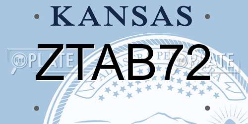 ZTAB72 Kansas License Plate