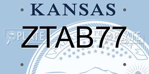 ZTAB77 Kansas License Plate