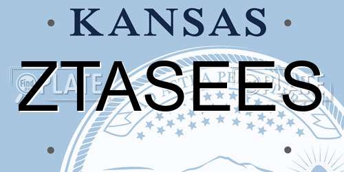 ZTASEES Kansas License Plate