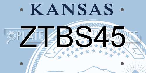 ZTBS45 Kansas License Plate