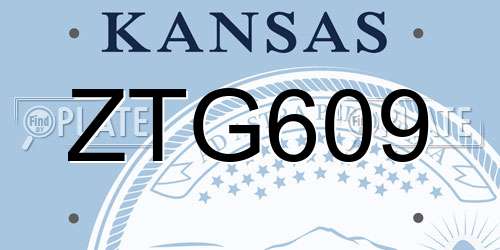 ZTG609 Kansas License Plate