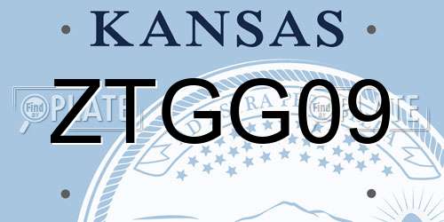 ZTGG09 Kansas License Plate