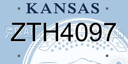 ZTH4097 Kansas License Plate