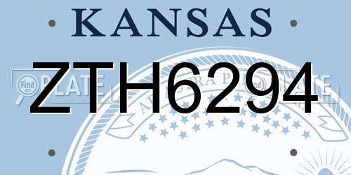 ZTH6294 Kansas License Plate