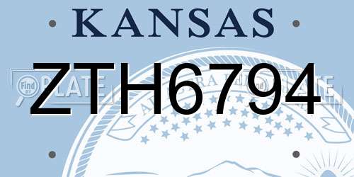 ZTH6794 Kansas License Plate