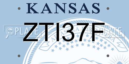 ZTI37F Kansas License Plate
