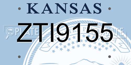 ZTI9155 Kansas License Plate