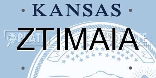 ZTIMAIA Kansas License Plate