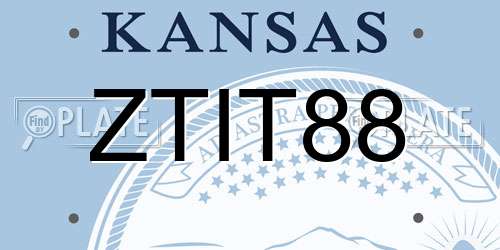 ZTIT88 Kansas License Plate