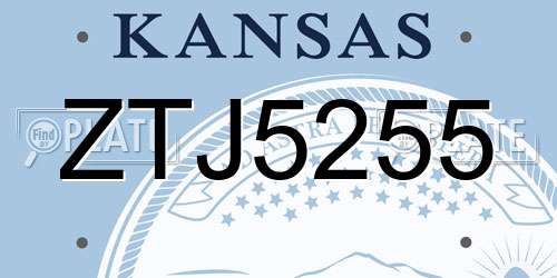 ZTJ5255 Kansas License Plate