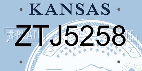 ZTJ5258 Kansas License Plate