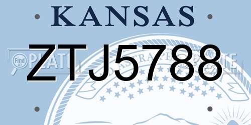 ZTJ5788 Kansas License Plate