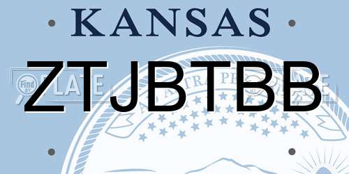 ZTJBTBB Kansas License Plate