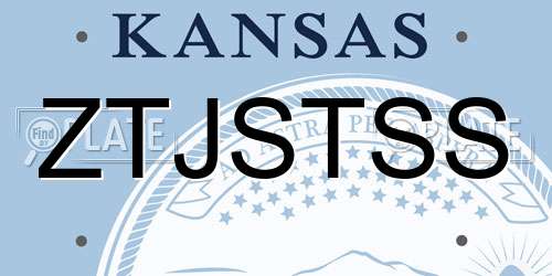 ZTJSTSS Kansas License Plate