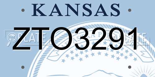ZTO3291 Kansas License Plate