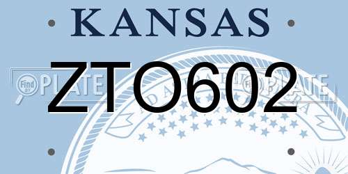 ZTO602 Kansas License Plate