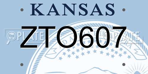 ZTO607 Kansas License Plate