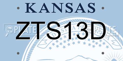 ZTS13D Kansas License Plate