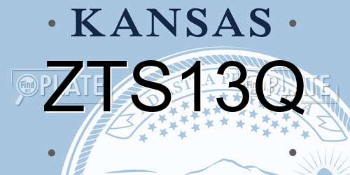 ZTS13Q Kansas License Plate