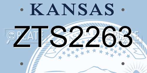ZTS2263 Kansas License Plate
