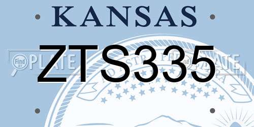 ZTS335 Kansas License Plate