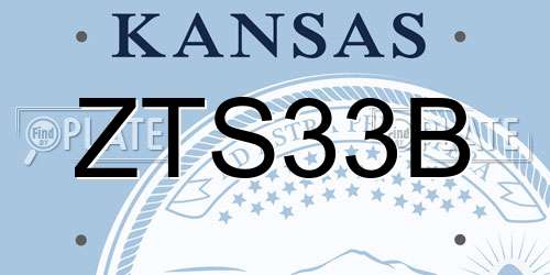 ZTS33B Kansas License Plate